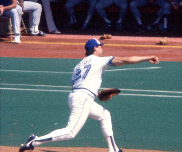 Dave Stieb pitching in Toronto, Canada in 1985. Note on Flickr: 