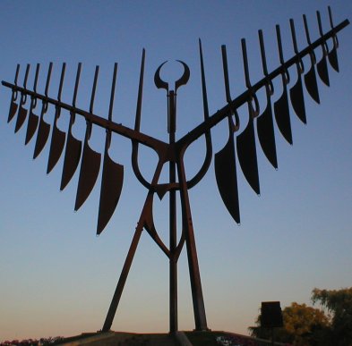 The Spirit Catcher by Ron Baird (1986) sculpture in Barrie, Ontario, Canada. Photo taken by GTD Aquitaine.