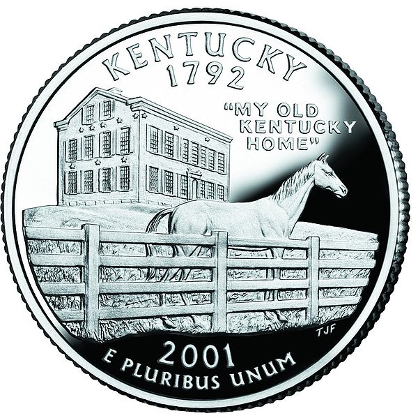The reverse side of the Kentucky State Quarter.  It is a 